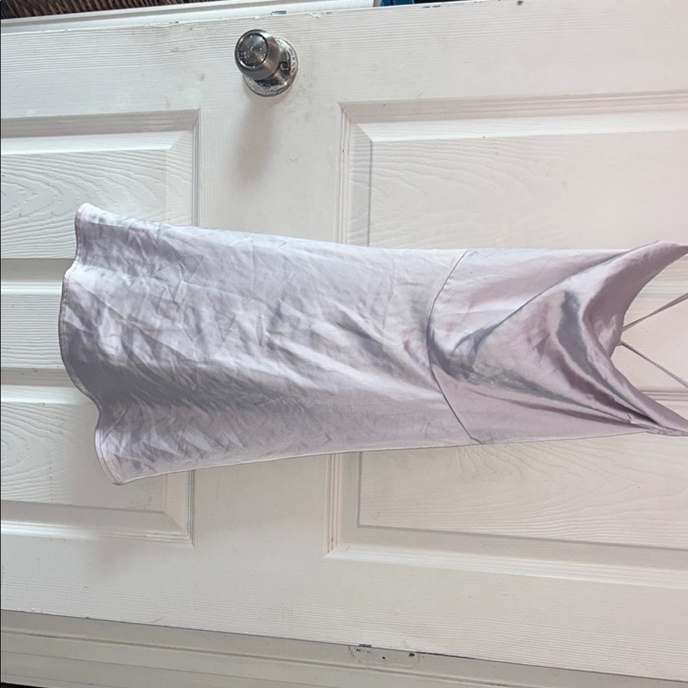 Elegant Silver Slip Dress